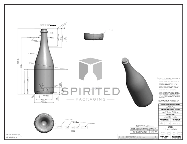 Data sheet for Sparkling Wine/Champagne bottle - WP106